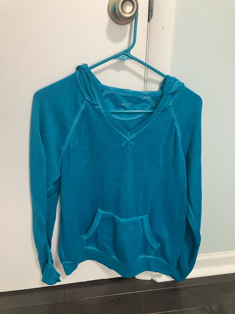 Calvin Klein performance size S hoodie sweatshirt dark-blue/ turquoise
